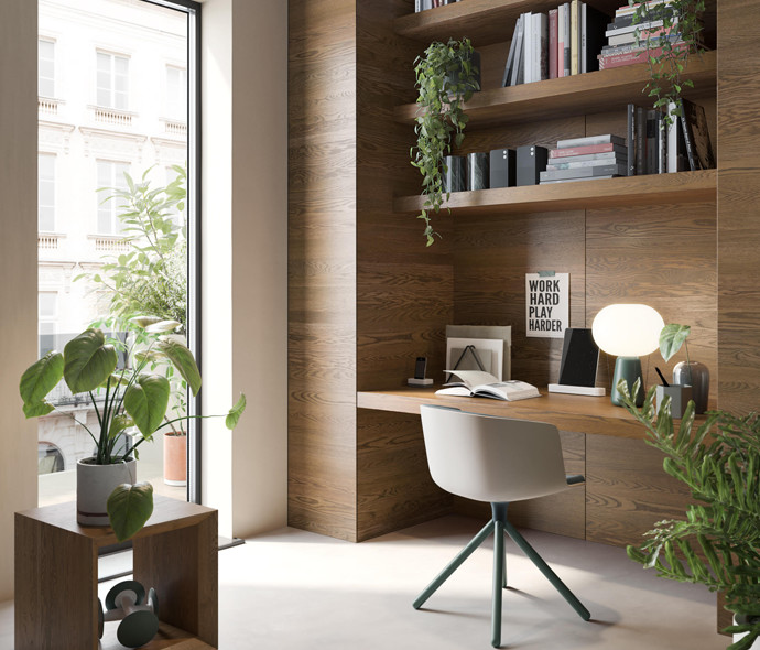 complementi arredo boiserie con mensole